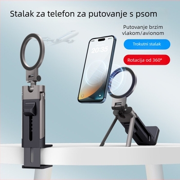 Stojak za stolni telefon s 360° rotacijom, magnetska pričvrsna, otklanjanje podrhtavanja, cinkov legura ABS+PC