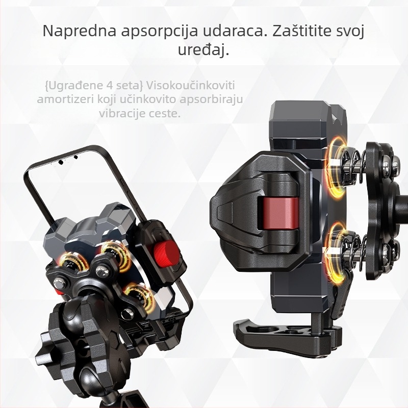 Držač telefona za krmilo električnih bicikala i motocikala – protiv udara, protiv vibracija, univerzalni, pričvršćivanje vijcima, plastični materijal