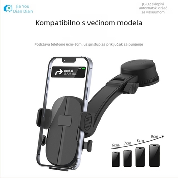 Držač za telefon u automobilu, Univerzalni; plastični; odvojivi teleskopskim usisnim držačem; JC-02