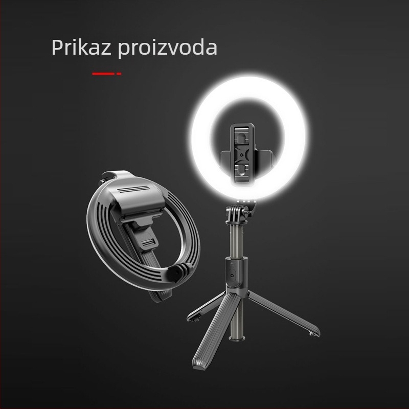 L07 Ručni stalak za livestream s osvjetljenjem za ljepotu, Bluetooth daljinsko upravljanje, Selfie stick – nehrđajući čelik