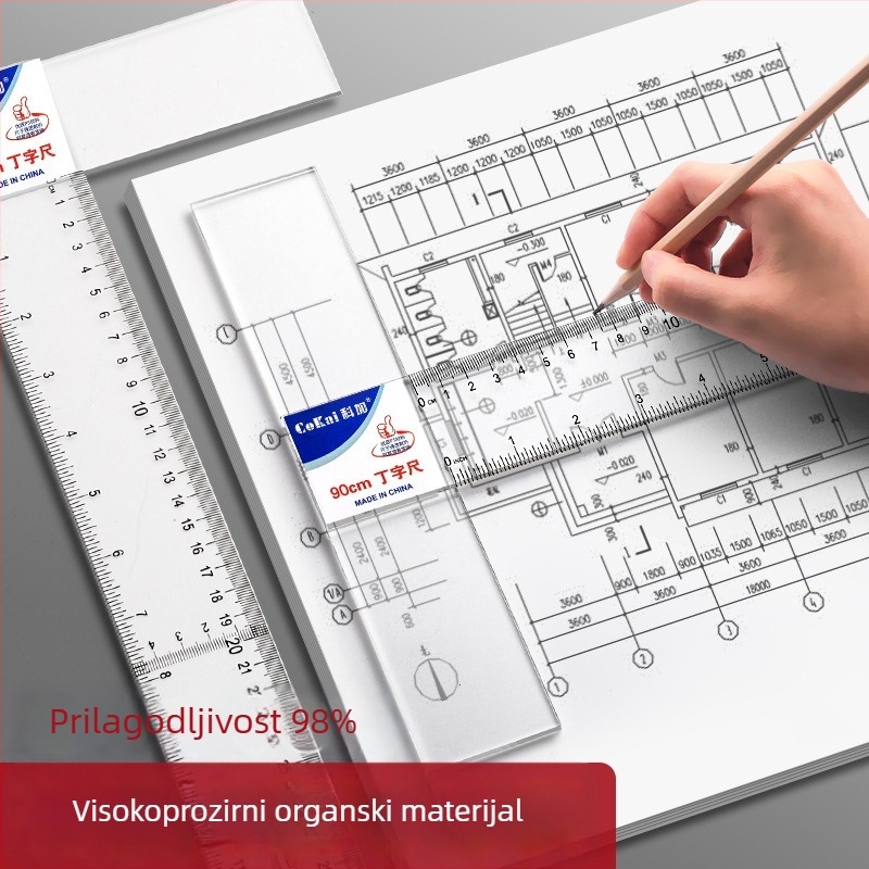 Yi Tong T-oblika mjerne linije za strojarstvo i građevinsko crtanje – crtna mjern linija s T dizajnom; marka Yi Tong; nije uvozena; bez IP autorizacije