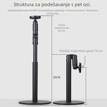 Petosna MagSafe magnetska podrška za telefone i tablete, 6 stupnjeva rotacije, stabilno pričvršivanje na stol, prijenosni podesivi držač