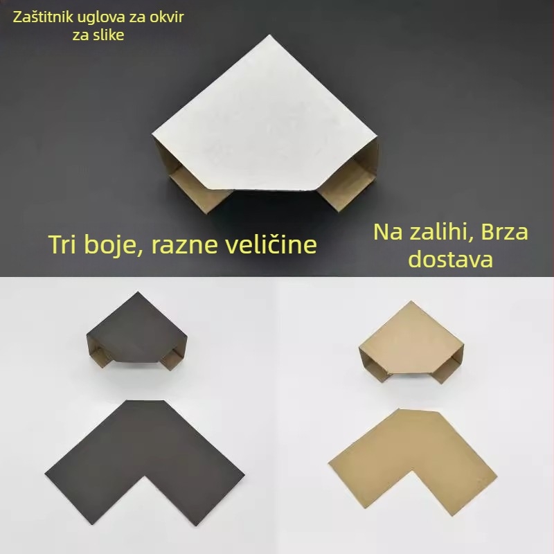L-oblik zaštitnik kutova od kraft papira, bez čavli, sklopivi, bez logotipa