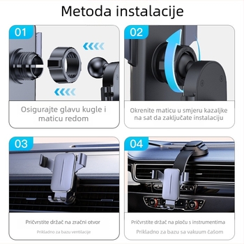 Držač za telefon u automobilu s gravitacijskim nosačem, aluminijska slitina, za otvor za ventilaciju, Jiiker JK-611