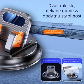 Držač za telefon u automobilu – rotirajući, ABS, protiv vibracija, univerzalan za instrument ploču