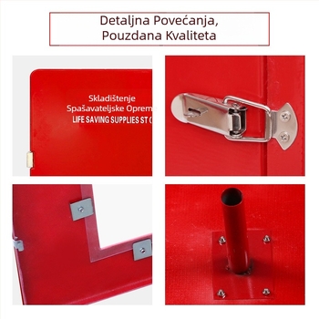 Kutija za skladištenje opreme za spašavanje od vlaknastog stakla s prozirnim vratima, Seahorse marka, model Life-Saving Supplies Storage Box, prilagodljivo