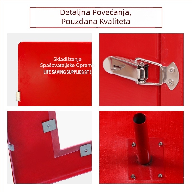 Kutija za skladištenje opreme za spašavanje od vlaknastog stakla s prozirnim vratima, Seahorse marka, model Life-Saving Supplies Storage Box, prilagodljivo