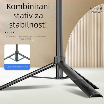 A65 Selfie štap za mobitel s podesivim tripodom i stabilizatorom, daljinsko upravljanje, Bluetooth, aluminij ABS
