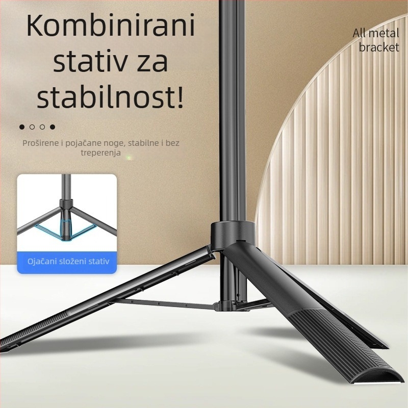 A65 Selfie štap za mobitel s podesivim tripodom i stabilizatorom, daljinsko upravljanje, Bluetooth, aluminij ABS