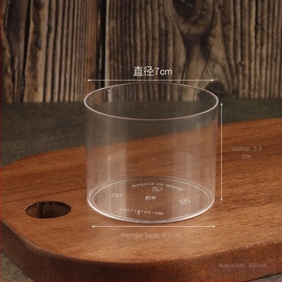 Jednokratna PS plastična čašica za mousse, offset tisk, prilagodljiva, bez poklopca, model 2016