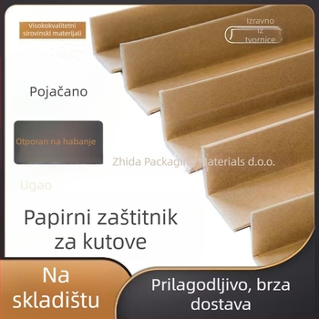 L-oblik papirni zaštitnik kutova za pločice, kraft papir, veličine 1000×30×30×3
