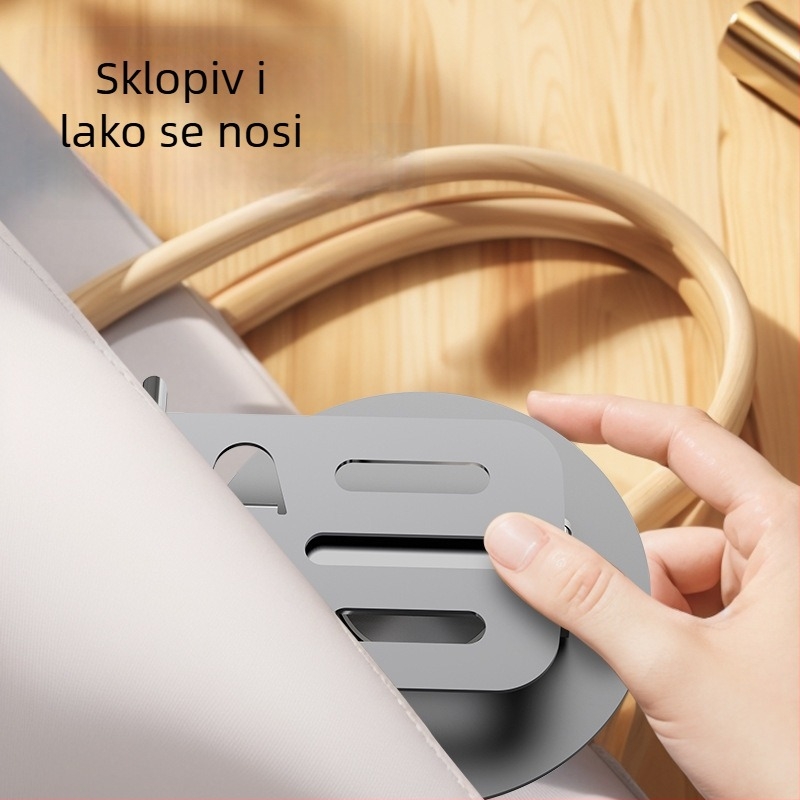 Stolni držač za telefone i tablete, univerzalni, od karbonskog čelika, 360° rotacija, sklopiv