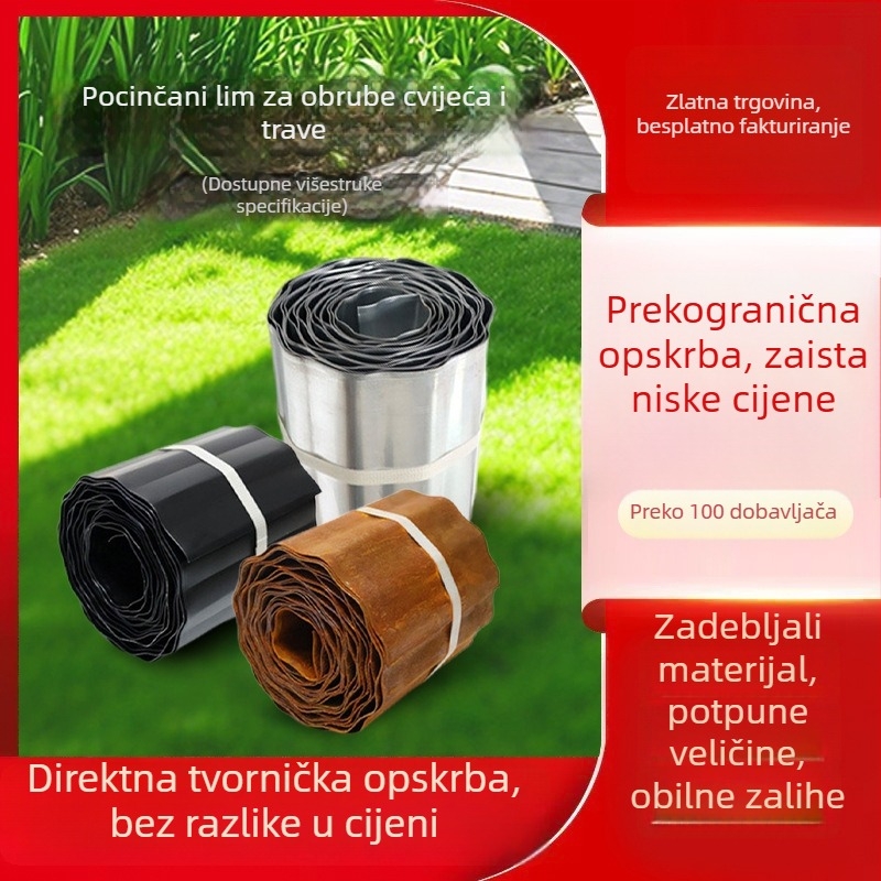 Valovita metalna izolacijska traka za vrtne ograde i uređenje okoliša, odvajanje travnjaka i kamena
