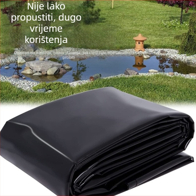 Sklopiva HDPE folija za ribnjak, crna, 0,5 mm, membrana protiv propuštanja za uzgoj riba, novi materijal