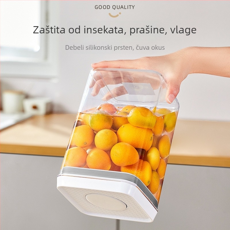Plastična četverokutna posuda za skladištenje sa zatvaračem, hranjiva kvaliteta, kapacitet 1–2 L