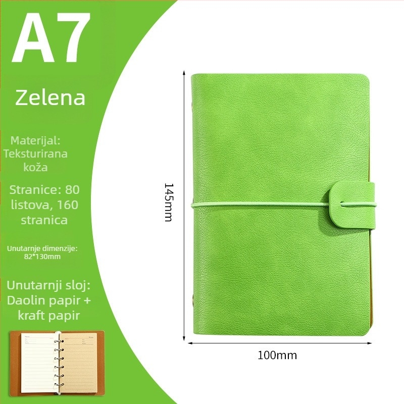 Bilježnica s odvojivim listovima i kožnim koricama, Dowling papir, 80 stranica, 100 gsm, uredski stil