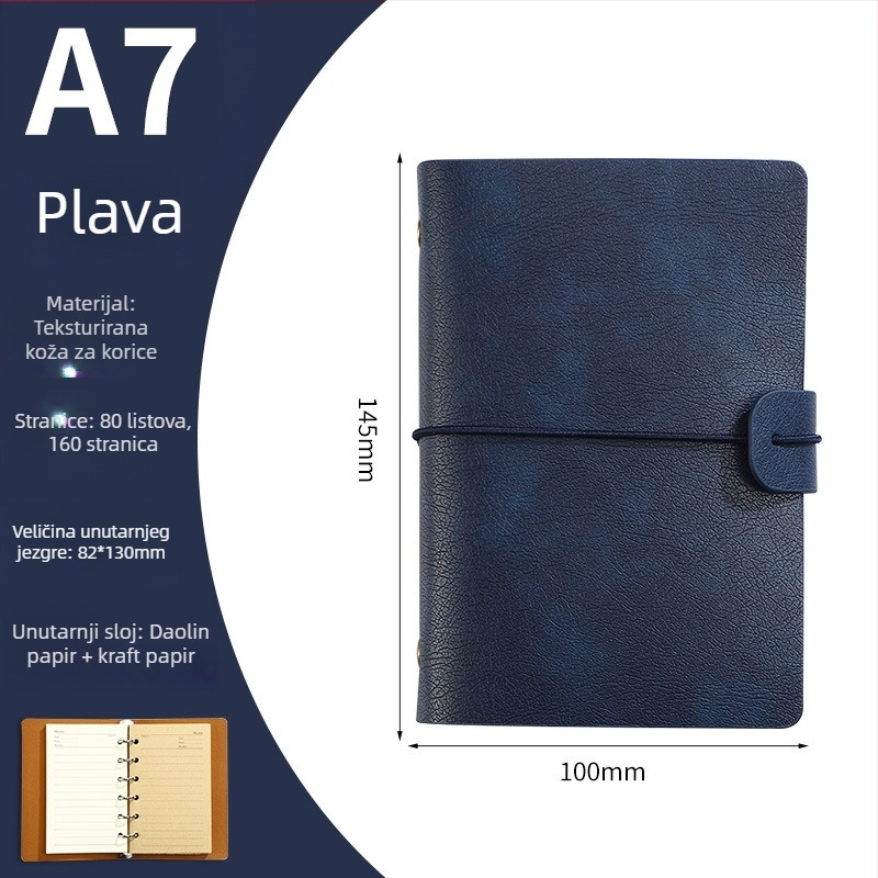 Bilježnica s odvojivim listovima i kožnim koricama, Dowling papir, 80 stranica, 100 gsm, uredski stil