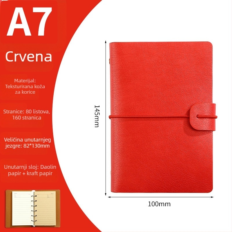 Bilježnica s odvojivim listovima i kožnim koricama, Dowling papir, 80 stranica, 100 gsm, uredski stil