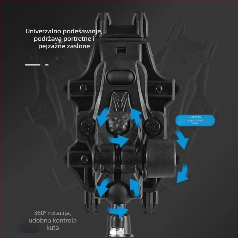Držač za telefon za motocikle/električna vozila, bežično punjenje, navigacija s apsorpcijom udaraca, cyberpunk stil