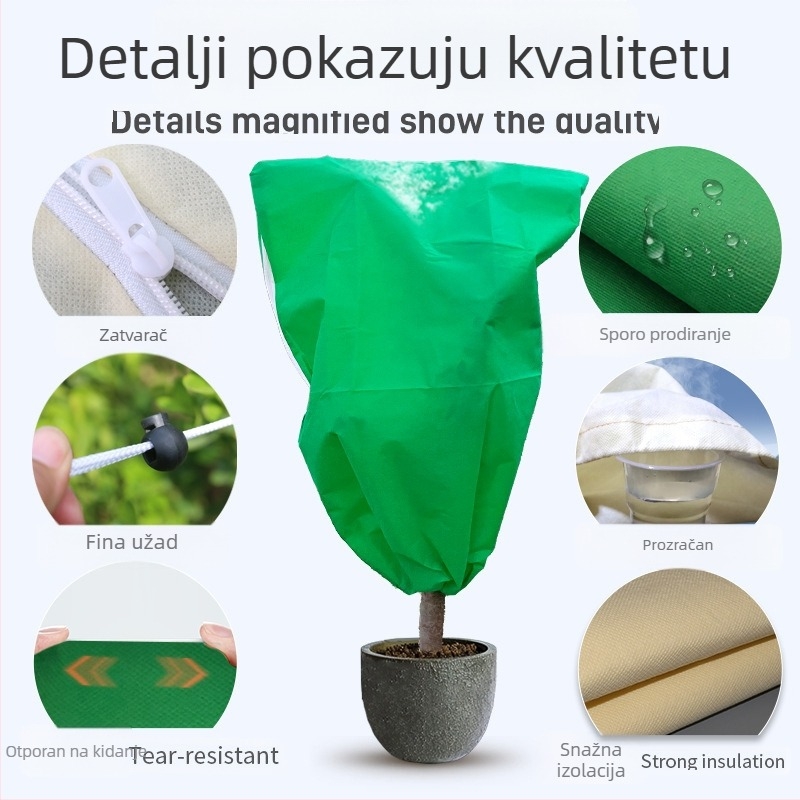 Prilagođeni zaštitni pokrov za biljke od mraza - netkani materijal, za zelene biljke i biljke u loncima, zimska zaštita