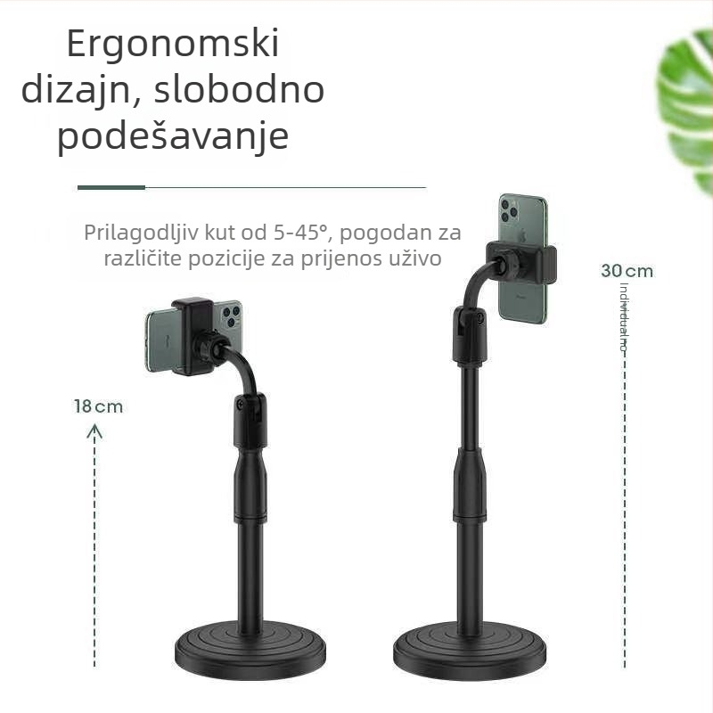 Stolni držač za telefon s diskovnim gornjim nosačem, plastični, Star Whit, stolna ugradnja, prilagodljiv