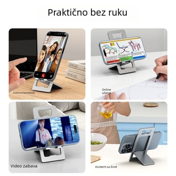 Sklopivi prijenosni nosač od aluminijske legure za telefone i tablete, stolni nosač za livestream, držač kartica