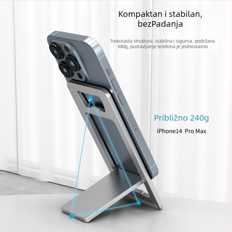 Sklopivi prijenosni nosač od aluminijske legure za telefone i tablete, stolni nosač za livestream, držač kartica
