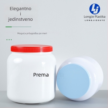 Plastična posuda s širokim otvorom za prah mlijeka za kućne ljubimce i protein prah, kapacitet 500 ml ili 1000 ml, s poklopcem.