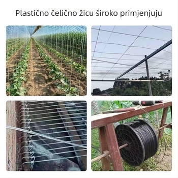 Anrui užad za potporu vinove loze u stakleniku, PET materijala s plastiko-čeličnom žicom, za vrt i poljoprivrednu sadnju