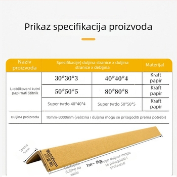 L-oblik zaštitnik za papirni kut | Materijal: kraft papir | Izrada: 3A kraft papir | Ispis logotipa | Brend Dreamland