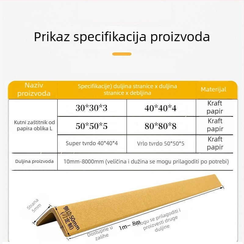 L-oblik zaštitnik za papirni kut | Materijal: kraft papir | Izrada: 3A kraft papir | Ispis logotipa | Brend Dreamland