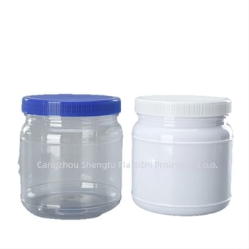 Prozirni PET spremnik za proteinski prah sa širokim otvorom, 1000 ml, plastični poklopac