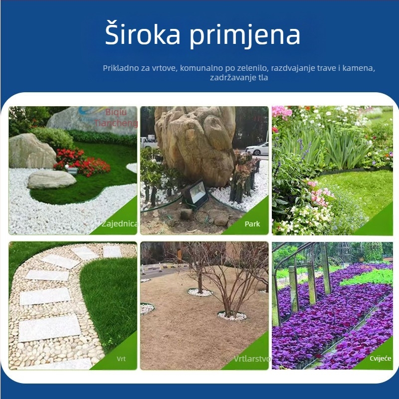 Traka izolacije travno-kamene za uređenje vrta, PE materijal, odvajanje prostora u vrtu
