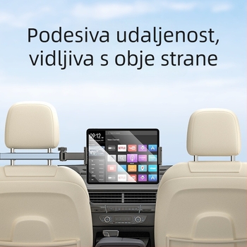 yesido Držač za telefon na stražnjem naslonjaču automobila s teleskopskim ramenom – universalni clip-on nosač za tablet i telefon