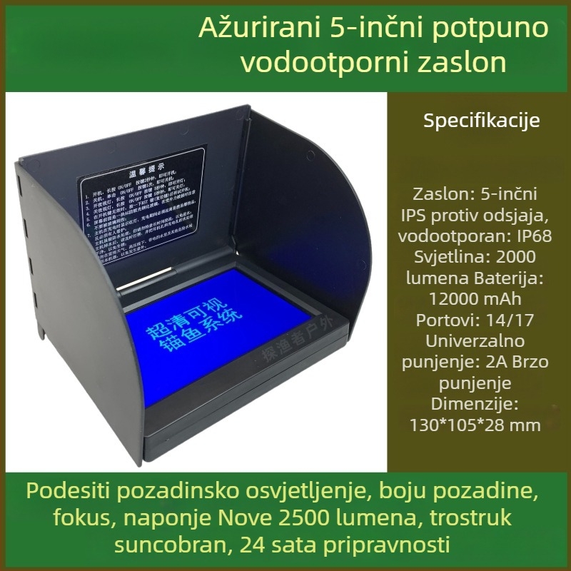 Ribolovni sonar s vizualnim prikazom sidra (Ponovno punjenje, dubinski raspon 0,6–30 m, Fisherman)