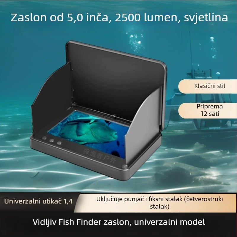 Ribolovni sonar s vizualnim prikazom sidra (Ponovno punjenje, dubinski raspon 0,6–30 m, Fisherman)