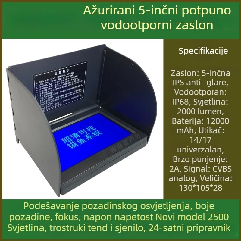 Ribolovni sonar s vizualnim prikazom sidra (Ponovno punjenje, dubinski raspon 0,6–30 m, Fisherman)