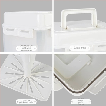 Korejskog stila zatvarač za kiseli kupus/pikle, plast za hranu, četvrtasti oblik, kapacitet 4,1–5 L