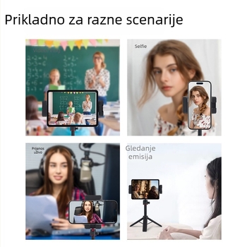 Držač za prijenos uživo s integriranim klipom, univerzalni stolni klip, ABS materijal, klip u obliku E i dijamant klip, podržava prilagođavanje, ovlaštene privatne marke