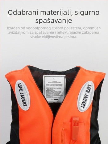 Vesta za spašavanje za odrasle s visokom plutnošću, prijenosna za ribolov s kamenitih obala i raftanje; dječja plutaća vesta