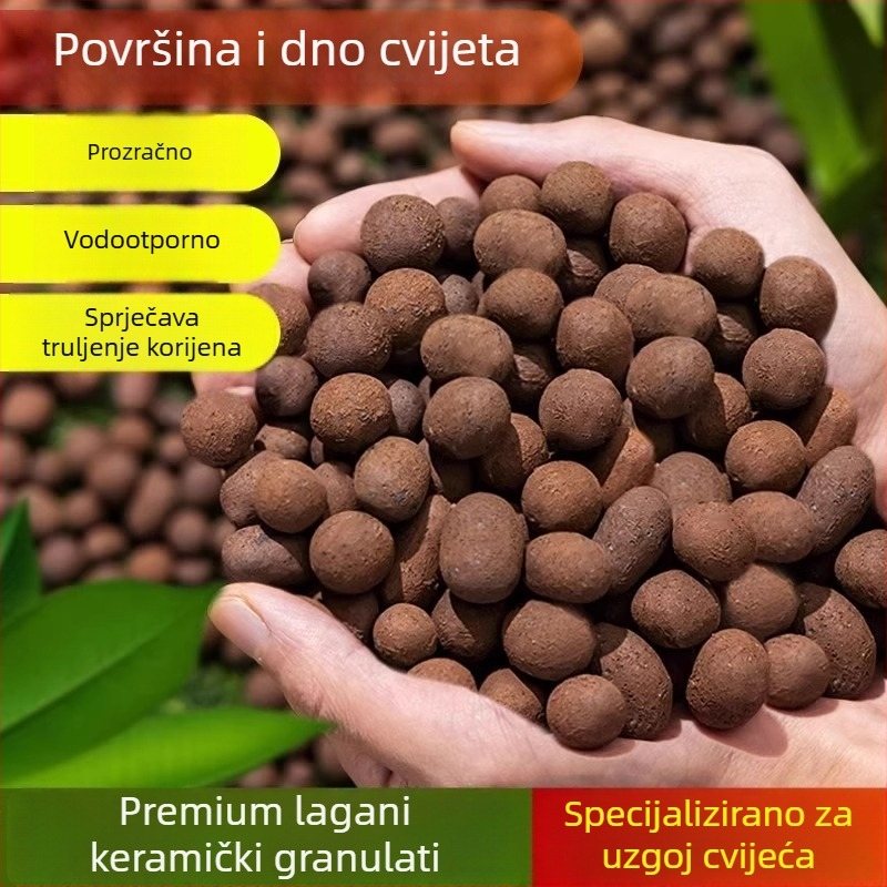 Hranjiva zemlja za sukulente s ekspandiranom glinenom podlogom; pogodna za posude, sadnju biljaka, akvarije i hidroponiku; vulkanski kamen za prozračnu drenažu