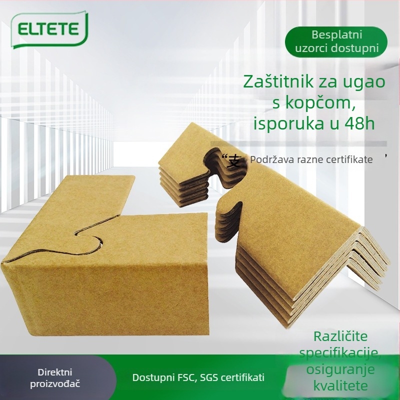 Papirni zaštitnik kuta s blokadom – kraft papir, za pakiranje, ELTETE
