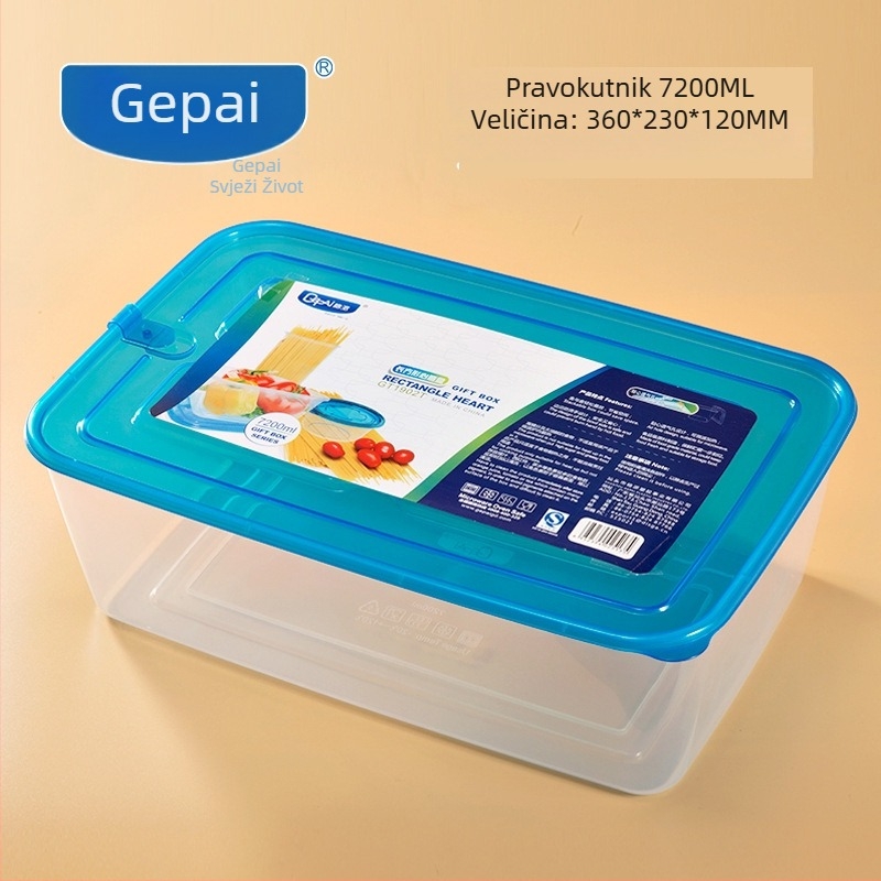 Gepai Plastična posuda za hladnjak s poklopcem, okrugla, 301–500 ml, očuvanje svježine, kompatibilno s mikrovalnom