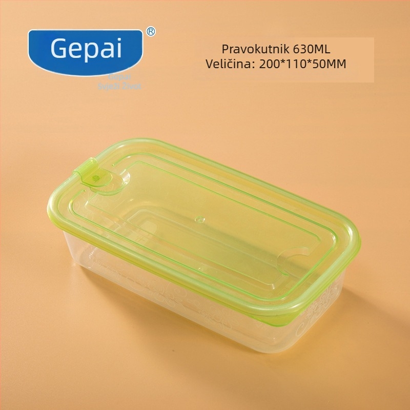 Gepai Plastična posuda za hladnjak s poklopcem, okrugla, 301–500 ml, očuvanje svježine, kompatibilno s mikrovalnom