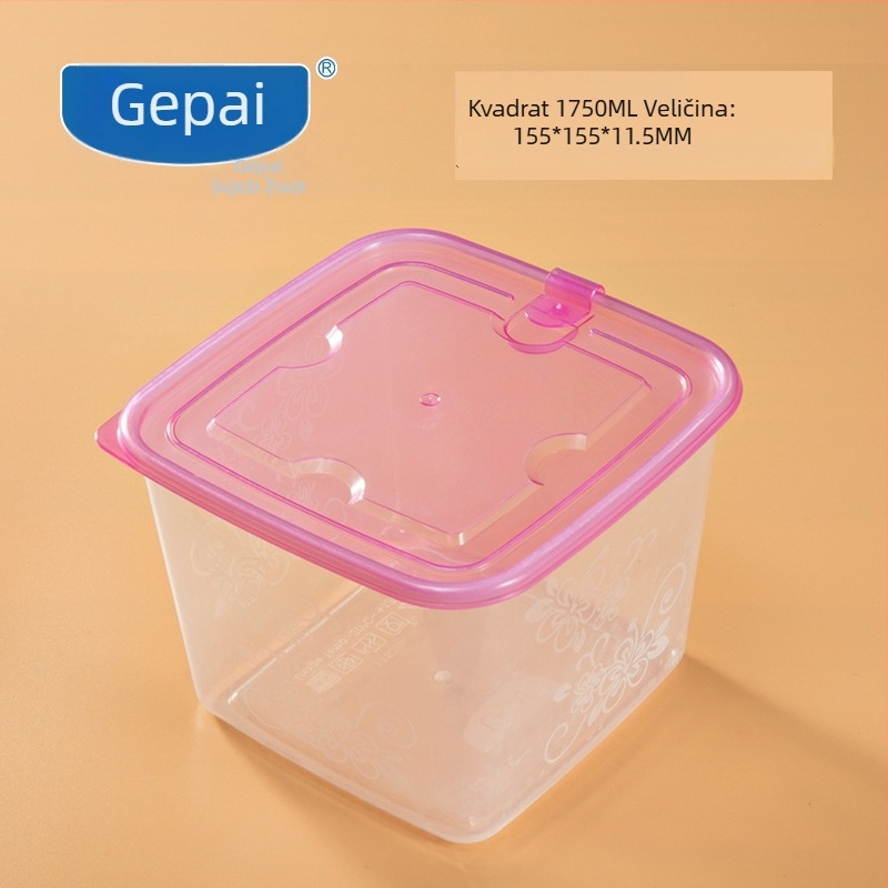 Gepai Plastična posuda za hladnjak s poklopcem, okrugla, 301–500 ml, očuvanje svježine, kompatibilno s mikrovalnom