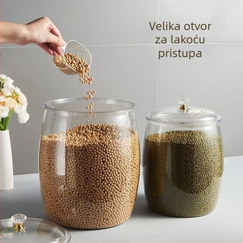 Kutija za skladištenje riže od PET PET plastike, zatvara, otporna na insekte, marka Thousand Grass