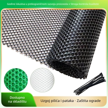 Crna plastična mreža s kvadratnim uzorkom za uzgoj peradi i ribnjaka