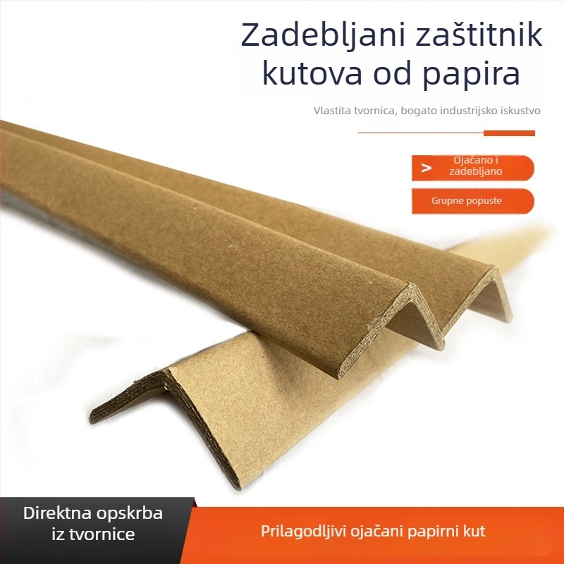 L-oblik zaštitnik kutova od kraft papira, ojačan za pakiranje namještaja