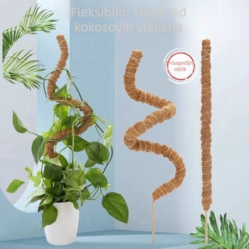 Fleksibilna potpora za biljke u obliku kokosove palme sa mahovinom, za pothos i monstera