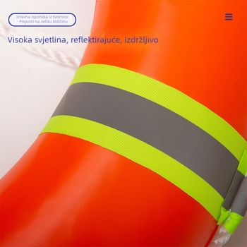 Spasiteljski obruč od PVC čvrste pjene, reflektirajući, za odrasle, s užetom za spašavanje